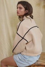 Load image into Gallery viewer, Taupe Bomber Jacket with Contrast Piping
