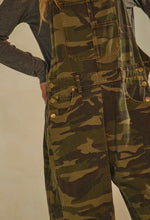 Load image into Gallery viewer, Camo Barrel-Leg Overalls
