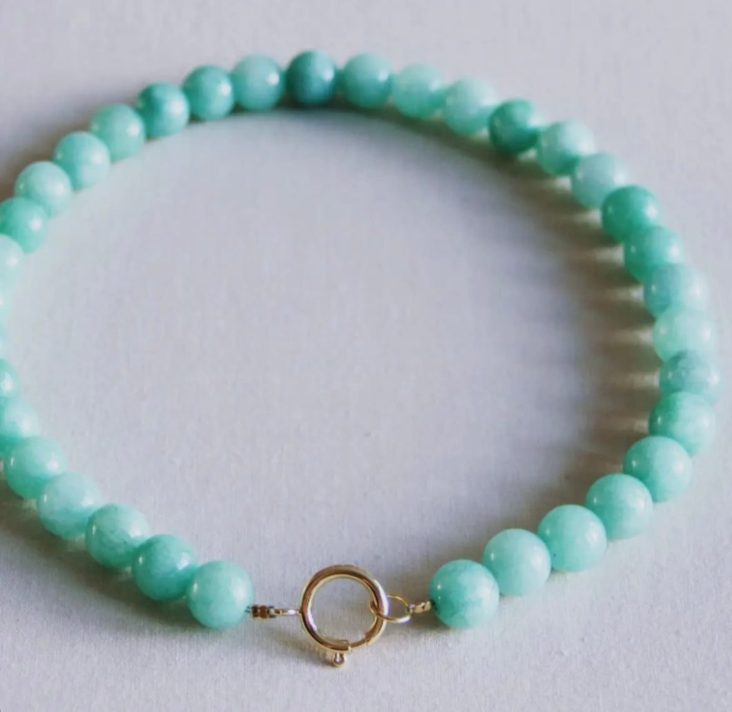 Natural Stone Bead Necklace - Old Green *PRE ORDER*