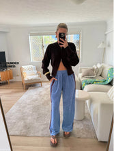 Load image into Gallery viewer, La Bohème Girls Vivi Terry Pant Cornflower Blue + Plum
