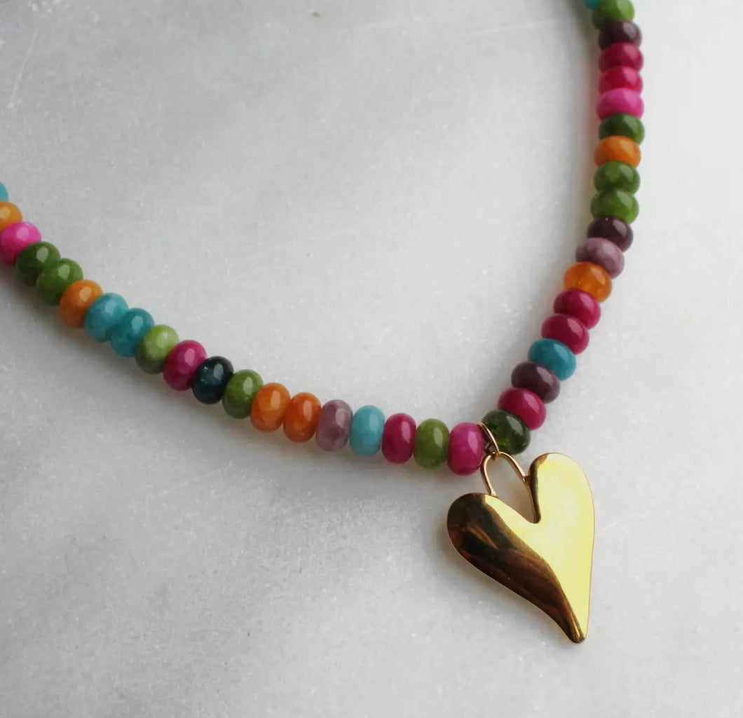 Celine Heart Beaded Necklace