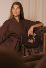 Load image into Gallery viewer, NIM LEATHER TRIMMED RAFFIA MINI - COCOA
