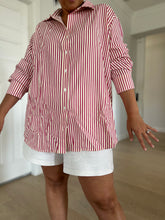 Load image into Gallery viewer, Oversized Stripe Shirt Pink
