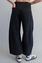 Load image into Gallery viewer, Mineral Washed Barrel Leg Pants - Black

