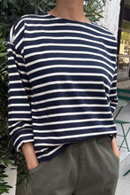 Load image into Gallery viewer, LE BON SHOPPE SAILOR TOP - WHITE STRIPE ON NAVY
