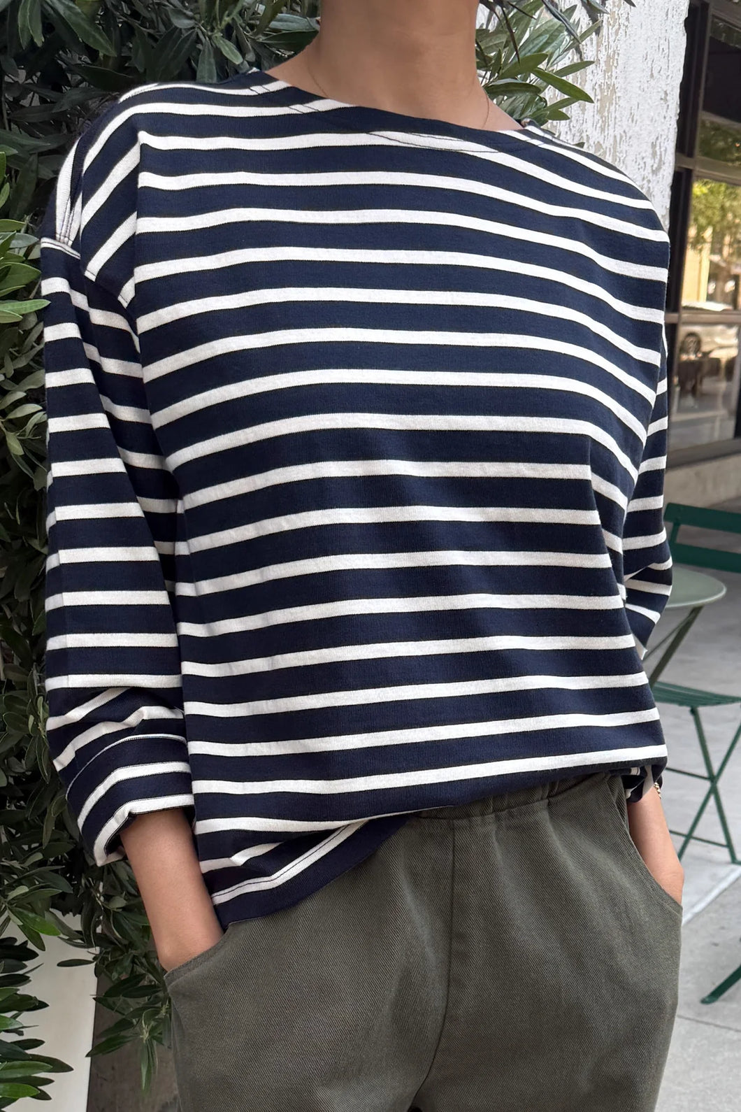 LE BON SHOPPE SAILOR TOP - WHITE STRIPE ON NAVY