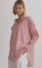 Load image into Gallery viewer, Oversized Stripe Shirt Pink
