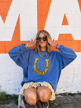 Load image into Gallery viewer, ETTA OG | LUCKY YOU SWEATSHIRT - BLUE
