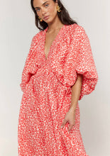 Load image into Gallery viewer, La Bohème Girls Essie V Neck Maxi Dress Coral Oat Leopard
