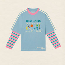 Load image into Gallery viewer, SPICY DUGONG BLUE CRUSH LAYERED LONG SLEEVE IN BLUE/BLUE *PRE ORDER*
