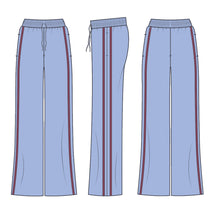 Load image into Gallery viewer, La Bohème Girls Vivi Terry Pant Cornflower Blue + Plum

