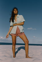 Load image into Gallery viewer, The Ava Shirt In Seafoam Cotton Stripe
