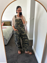 Load image into Gallery viewer, Camo Barrel-Leg Overalls
