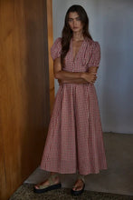 Load image into Gallery viewer, Woven Cotton Gingham Print Button-Down Dress
