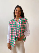 Load image into Gallery viewer, Gingham Vest - Green/Pink
