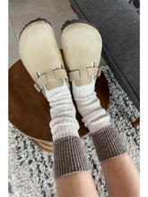 Load image into Gallery viewer, COLOR BLOCK COTTAGE SOCKS - OATMEAL / FLAX
