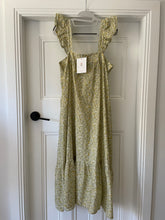 Load image into Gallery viewer, Oak Meadow Frill Tea Midi Dress in Sage
