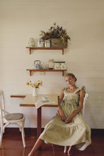 Load image into Gallery viewer, Oak Meadow Frill Tea Midi Dress in Sage

