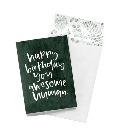 Happy Birthday You Awesome Human // Greeting Card