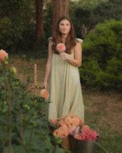 Load image into Gallery viewer, Oak Meadow Frill Tea Midi Dress in Sage
