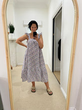 Load image into Gallery viewer, Frill Tea Midi Dress in Vintage Roselle Lavender
